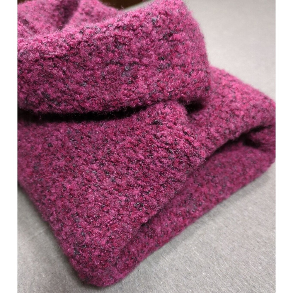Jaclyn Smith Mohair Blend Turtleneck Wine Chunky Slub Knit Women Sz M Thick Cozy